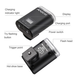Andoer แฟลช GN10 S10กล้องขนาดเล็กอเนกประสงค์, แฟลชไลท์5600K สปีดไลท์ปรับความสว่างได้8ระดับ - Product Image 3