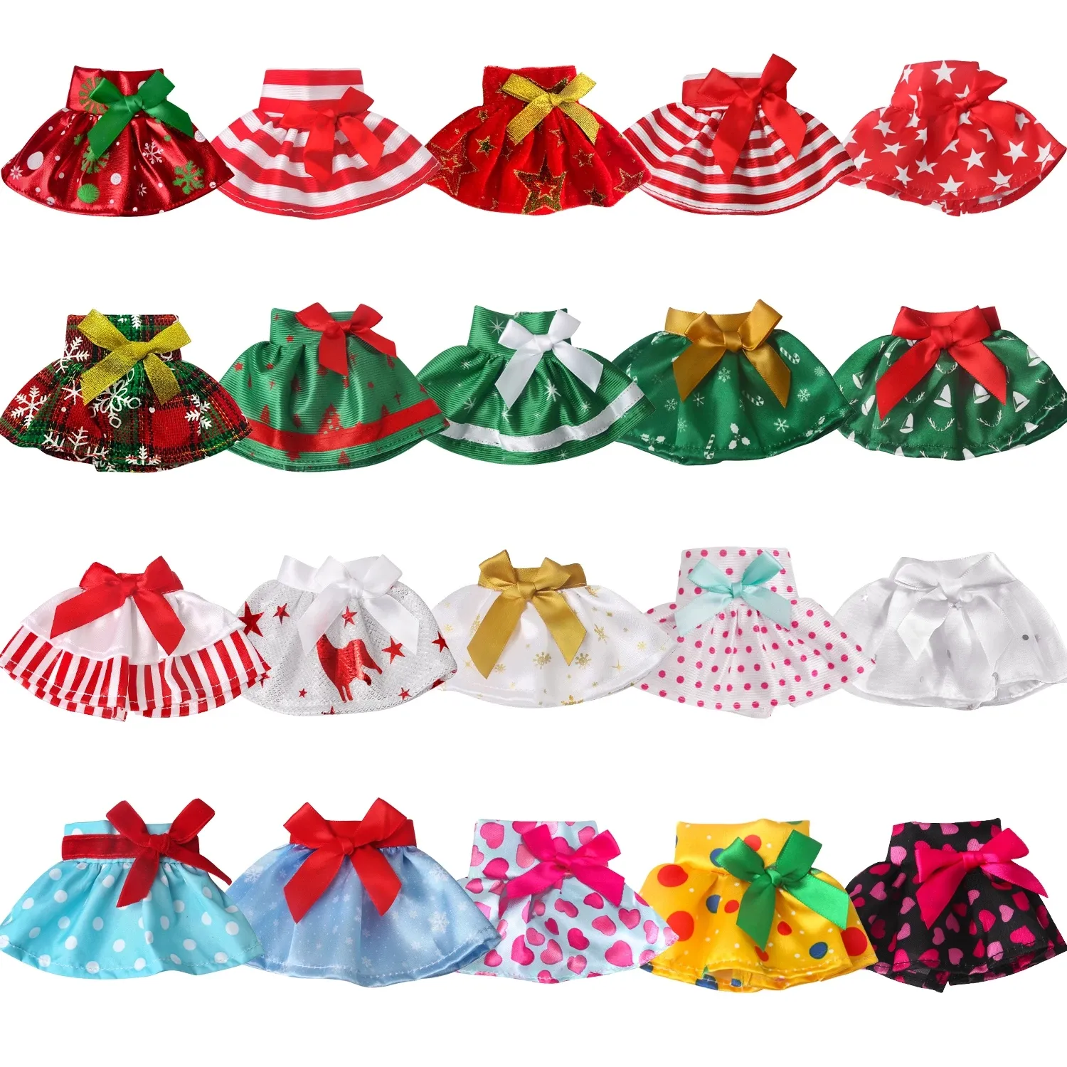 Christmas Elf Doll Fairy Red Clothes Bow gonna Dress Toys For Children accessori regalo di natale elfi