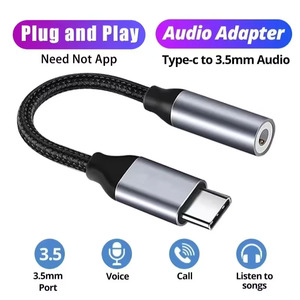 小型c至3.5毫米耳机适配器HiFi高保真音质Aux音频转换器usb c音频插孔适配器 - Product Image 3