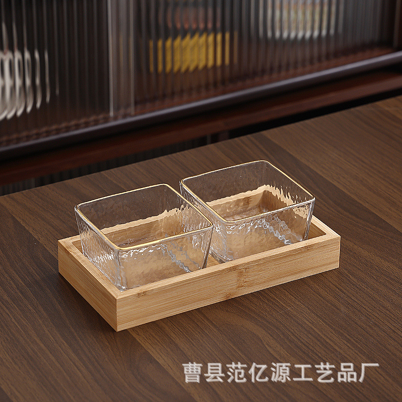 2-section bamboo hammered gold edge