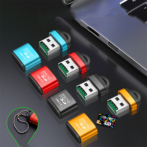 迷你USB 2.0读卡器，带塑料盖钥匙链高速微型SD TF存储卡OTG适配器，适用于电脑笔记本电脑手机摄像头 - Product Image 2