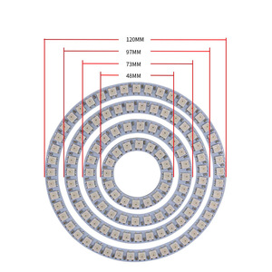 ปรับแต่ง RGB วงกลมพิกเซล WS2812 SK6812 แอดเดรสสีดําสีขาว PCB 24 45led DIY 5050 5V WS2812B รอบแหวน LED - Product Image 6