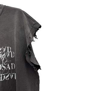 Áo thun nam <span class=keywords><strong>Finch</strong></span> Garment in theo yêu cầu, chất liệu 100% cotton, kiểu dáng xẻ gấu thô, không tay, kiểu dáng cũ kỹ, in hình mùa hè - Product Image 3