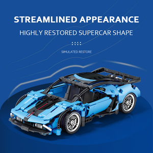 SEMBO Block 701053 DIY 1:18 Racing <strong>Car</strong> Building Set 433pcs Educational Assembling Blocks Bricks <strong>Model</strong> Toy for Kids - Product Image 3