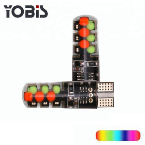 Yobis ล่าสุด COB 12ชิปซิลิคอนฟังก์ชั่นหน่วยความจำอ่านหลอดไฟ T10 LED RGB พร้อมรีโมทคอนโทรล