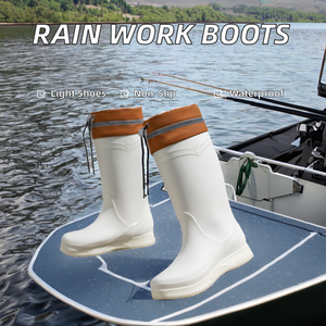 أحذية نسائية خفيفة الوزن مقاومة للماء ومضادة للانزلاق للبيع بالجملة أحذية شتوية من ويلنغتون أحذية صيد برباط من كلوريد البولي فينيل حذاء مطر - Product Image 4