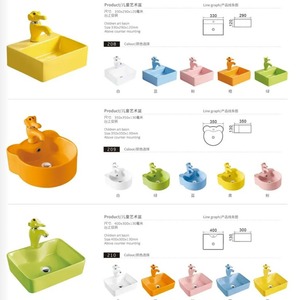 Modern Design Children's Ceramic <strong>Toilet</strong> Wash Basin Set Colorful Small <strong>Size</strong> Daycare School WC Unit Unique Urinal/Cabinet Set - Product Image 3