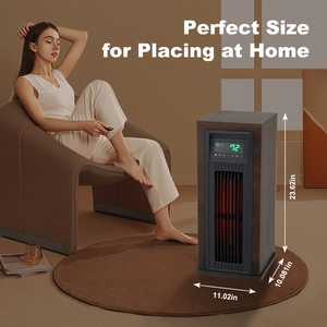 Over <strong>Heat</strong> and Tip Over Safety Protection 1000W 1500W Home Overheat Protection Electric Wood Tower Space Heater - Product Image 6