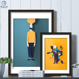 Modern 30 <strong>X</strong> <strong>40</strong> Creative Square Picture <strong>Frame</strong> Solid Wooden Black UV Printing Photo <strong>Frame</strong> Home Decoration with Iron Metal Type