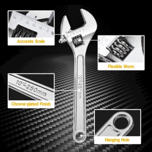 Özel Logo 6 8 10 12 inç ayarlanabilir anahtar krom kaplama oto tamir anahtarı el aletleri ile OEM desteği - Product Image 5