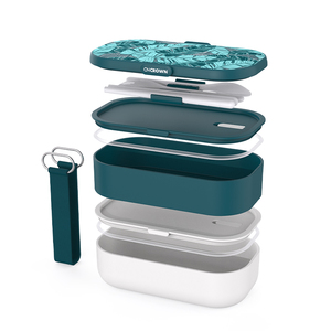 Juego de fiambreras Tiffin de forma rectangular con bolsa Contenedor de almacenamiento de alimentos de PP y saco de transporte - Product Image 4