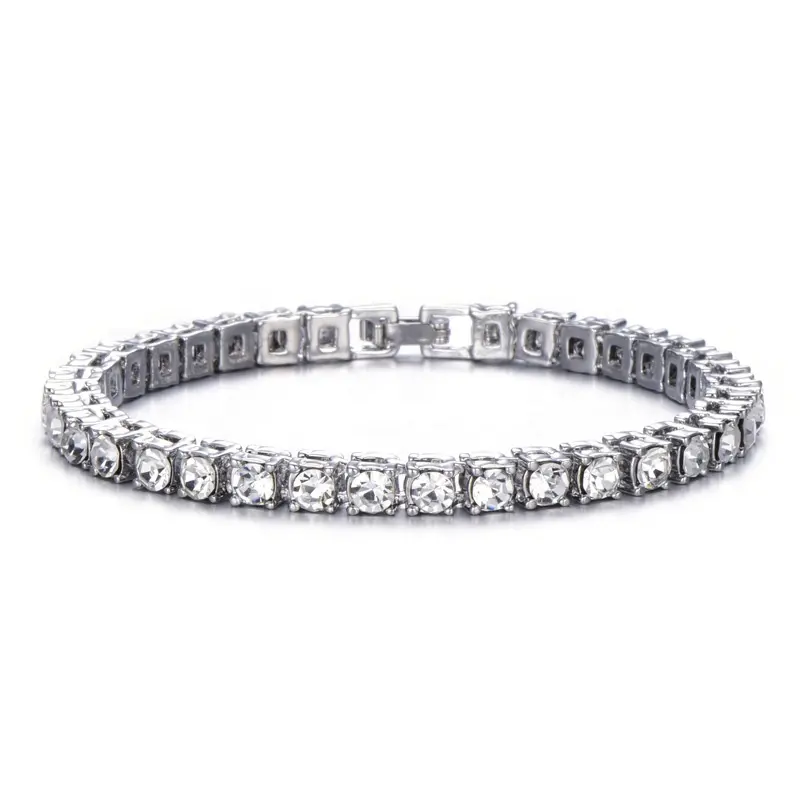 Nuovo arrivo 5mm braccialetto a catena da Tennis gioielli Hip hop oro argento materiale uomo donna Bling bracciale a maglie con diamanti