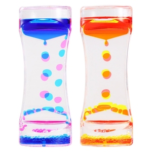 Hot Selling Kunststoff Öl Sanduhr Handmade Drei Farb tropfen Liquid Sand <span class=keywords><strong>Clock</strong></span> <span class=keywords><strong>Timer</strong></span> für Kinder