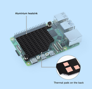 Disipador térmico de aluminio para Raspberry Pi 5, con almohadillas térmicas y pasadores con resorte - Product Image 5
