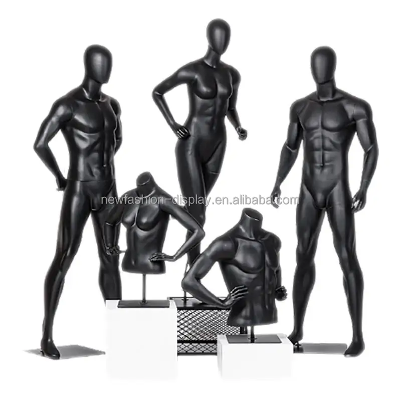 Maniquí deportivo de cuerpo completo en blanco y negro, maniquí de hombre musculoso, Torso, culturista, modelo para correr, pantalla de Guangzhou