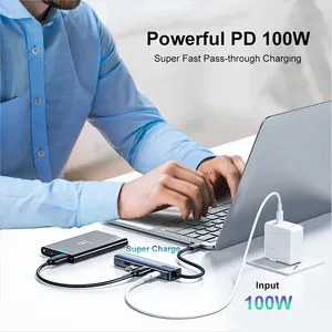 SAMZHE Typ-C HUB RJ45-Adapter HDMI 4K Typ C HUB Hoch geschwindigkeit für Computer mit mehreren Geräten Laptop Desktop PC Adapter USB HUB - Product Image 3