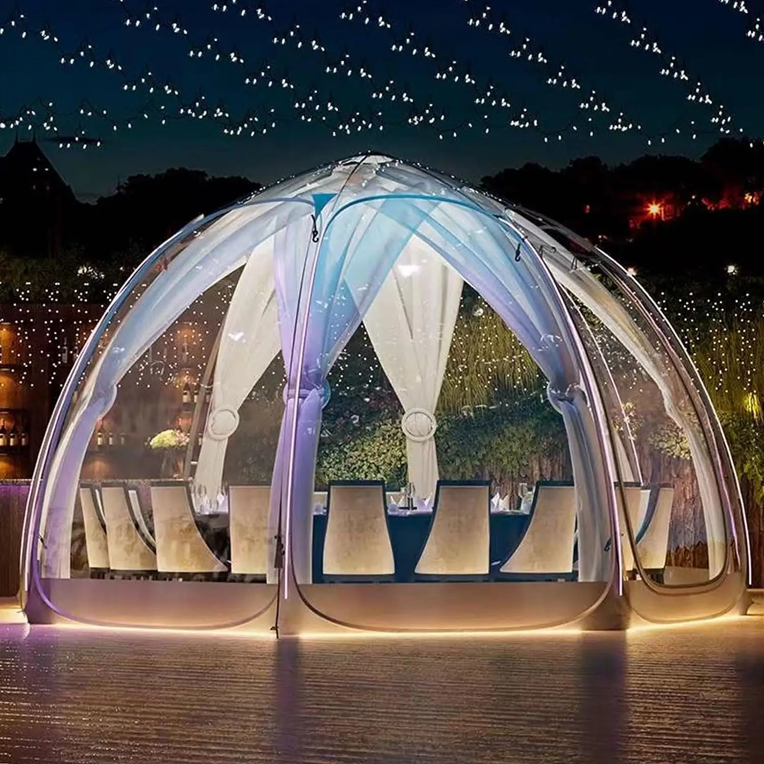 Maison à bulles Portable en Pvc, maison transparente extérieure pliante étanche, support de support octogonal à bulles pour maison étoile Pop-up