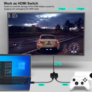 Interruptor HDMI personalizado 4K @ 60Hz, conmutador HDMI bidireccional 2 entradas 1 salida, 1 entrada 2 salidas, compatible con 4K 3D HD 1080P