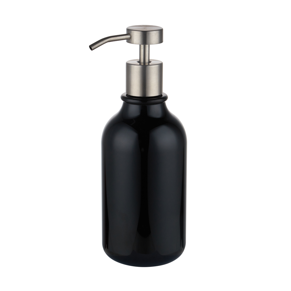 Flacon noir + pompe à lotion mate (F15)