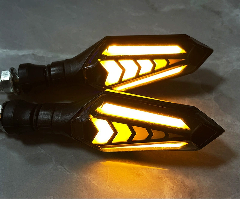 DRL amarillo + retroiluminación azul + intermitente secuencial amarillo