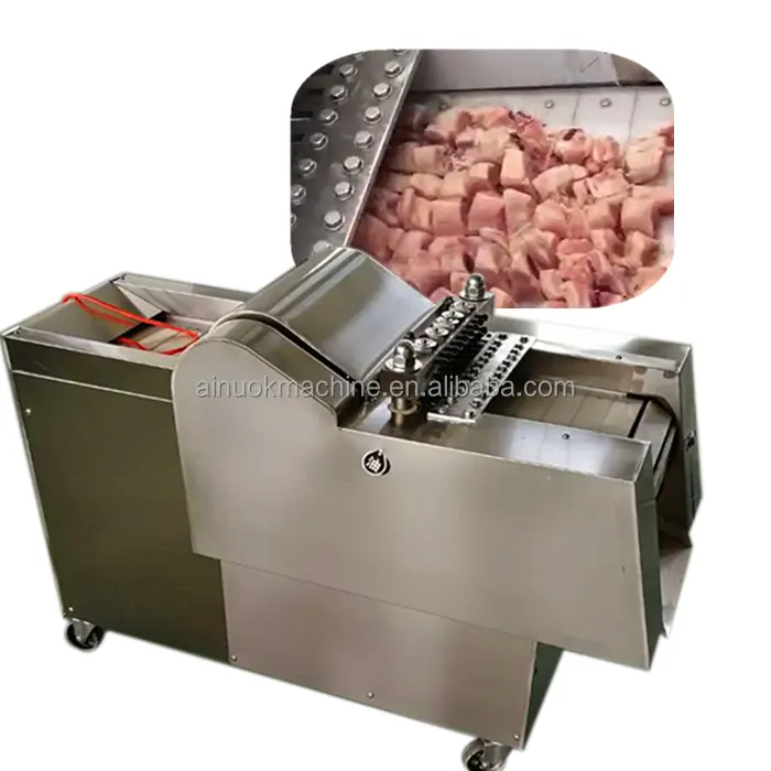 स्वचालित मांस cuber चिकन कटर मशीन/जमे हुए मांस पासा खेलनेवाला घन काटने की मशीन