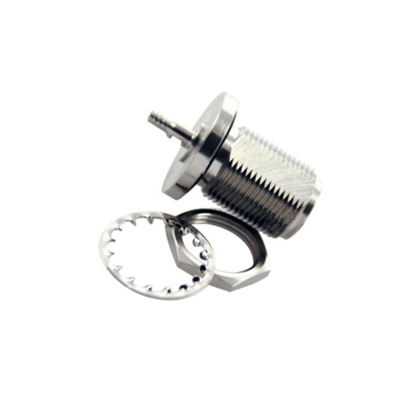 Connecteur femelle N, crimp, à cloison, pour RG174, 50 Ohm