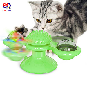 Borracha molar pet brinquedos do gato <span class=keywords><strong>catnip</strong></span> sino brinquedo giratório moinho de vento para o gatinho <span class=keywords><strong>com</strong></span> super ventosa