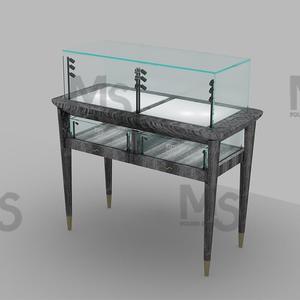 豪华优雅金属中密度纤维板珠宝手表展示柜柜台商场零售用发光二极管灯室内设计展示柜