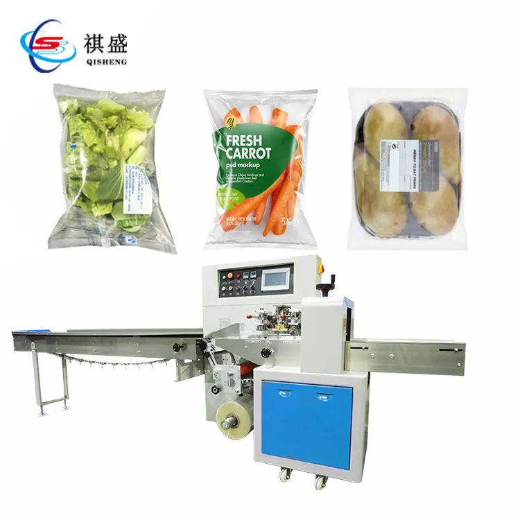 Machine d'emballage automatique de légumes, ligne avec plateau et sac, Machine d'emballage pour fruits