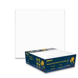 Azulejos de techo de oficina artísticos modernos 595mm x 595mm acabado pulido liso con techo falso de rejilla en T con diseño de rejilla expuesta - Product Image 4