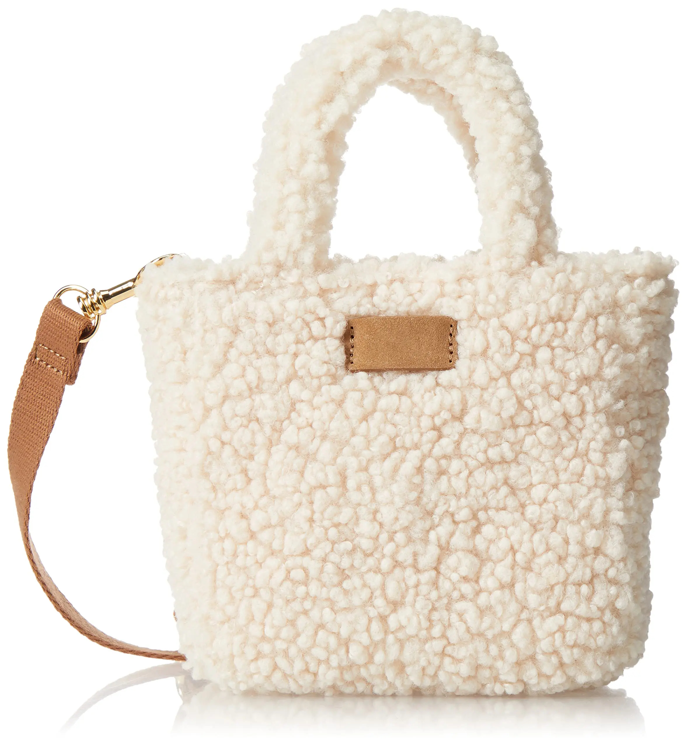 Custom Teddy Fabric Handbags Women Soft Large capacity Portable Casual Soft Fluffy Teddy Tote Bag