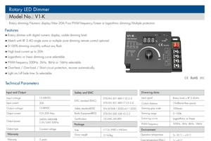 Skydance V1-K 20A 12-48VDC rotante led dimmer rf senza fili manopola telecomando pulsante PWM led controller display digitale - Product Image 3