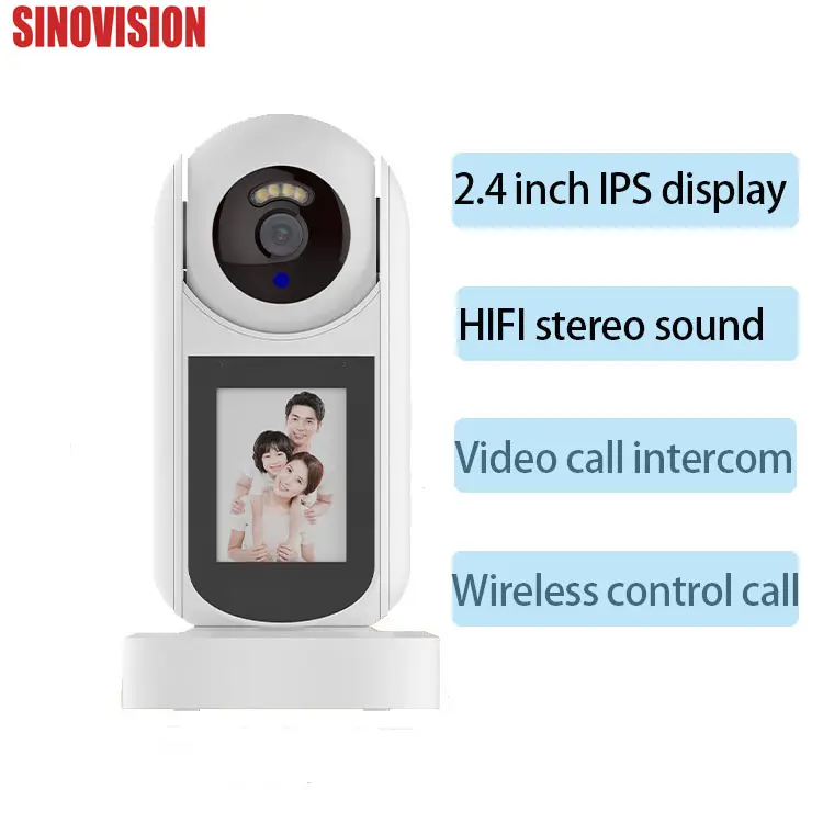 Câmeras de segurança Sinovision Câmera de vídeo para chamadas HD 1080P com tela IPS Wifi Câmeras internas ao ar livre Monitor de aplicativo