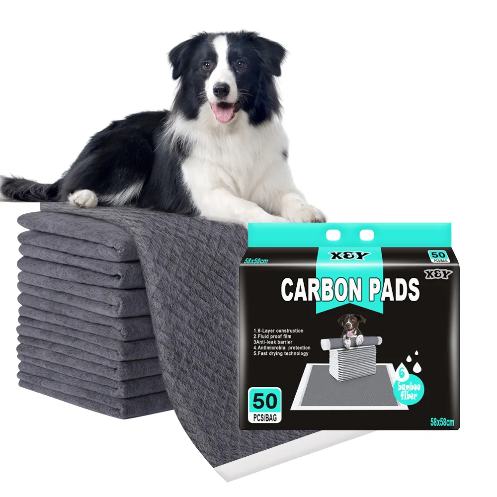 2023 vendita calda cuscinetti per addestramento per cuccioli usa e getta ad alto assorbimento Pet Bamboo Charcoal Dog Pee Pads