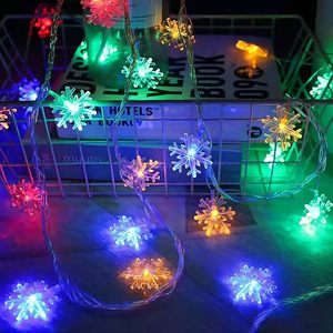 Tsinye Multicolor <strong>LED</strong> <strong>Snowflake</strong> <strong>String</strong> Lights Battery Operated <strong>Colorful</strong> Fairy Light for Bedroom Party Home Xmas Decor Christmas - Product Image 1