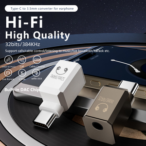 Auriculares mejorados sonido Hi-Fi 32bis 384KHz HD convertidor de transferencia de Audio tipo C macho a Puerto hembra de 3,5mm con Chip DAC - Product Image 2