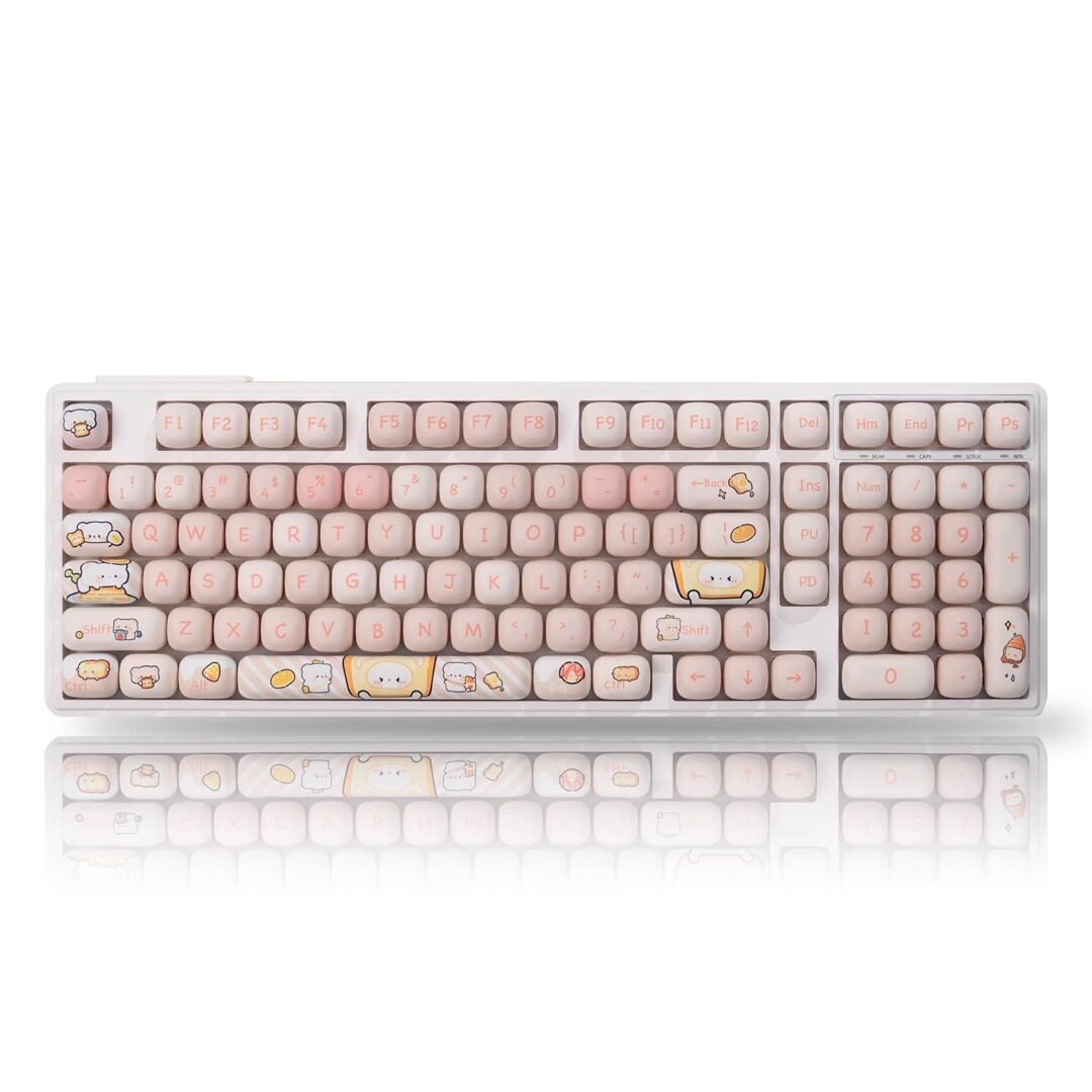 White-YG102 Keyboard+MOG Bread BearKeycaps
