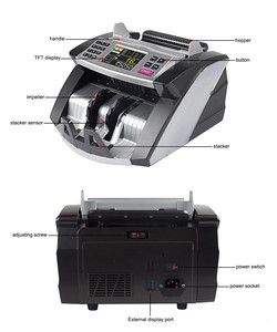 Máquina contadora de billetes, contador de dinero, capacidad de tolva de detección de color 3D UV MG MT IR, 200 - Product Image 3