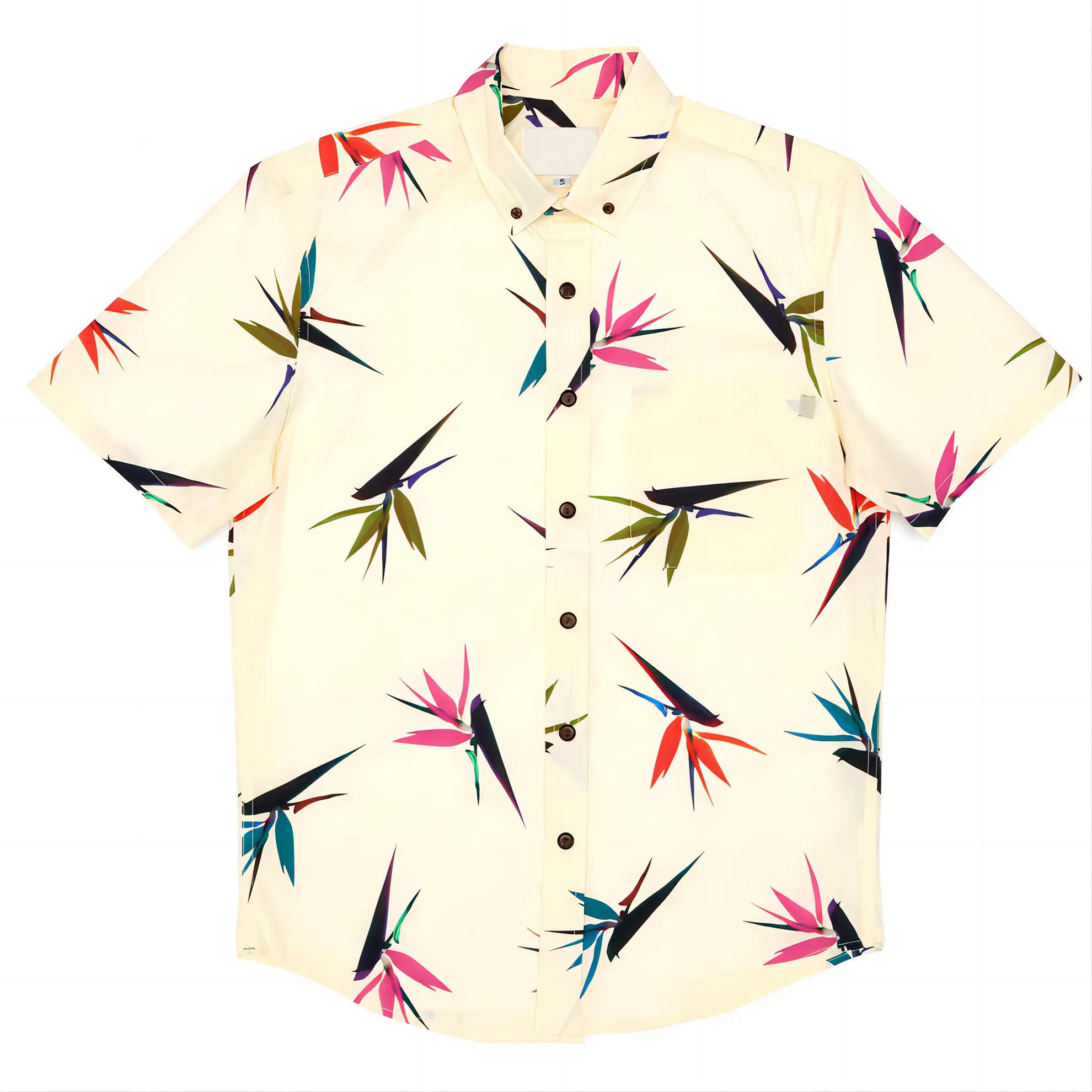Abd boyutu Hawaiian gömlek özel sanat pamuk viskon düğme Up Aloha gömlek