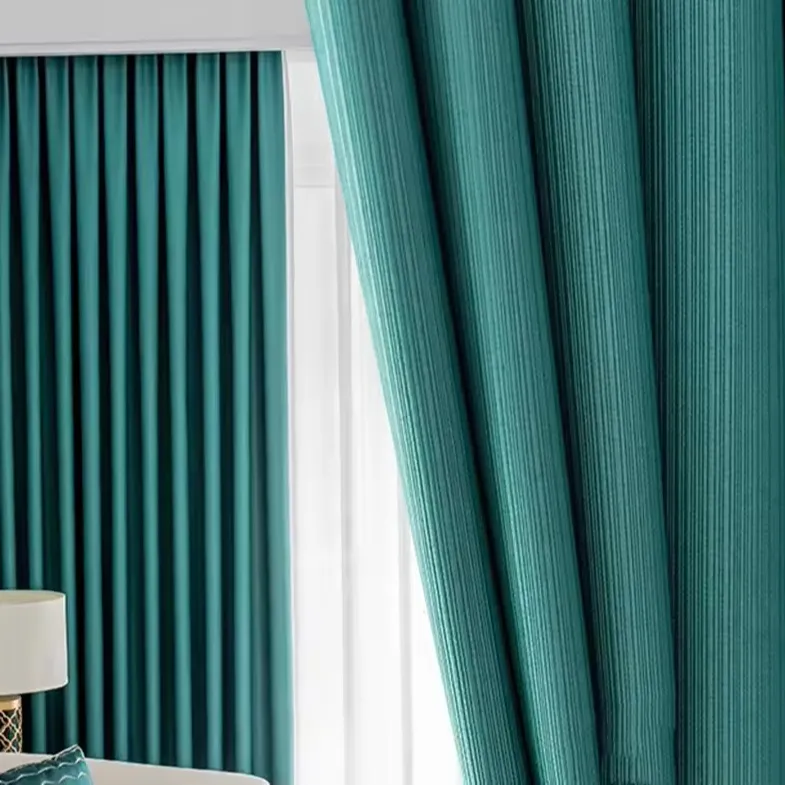 Modern Curtains for Bedroom Super Soft High Grade Cotton Stripes Curtain Fabric Custom Curtain for woven Living room