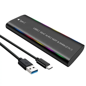 Gabinete RGB para SSD USB 3.2 Tipo-C M.2 PCIe NVMe/SATA SATA compatível com design RGB