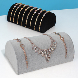 Nửa vòng tròn nhung trang sức hiển thị đứng truy cập dây chuyền & Rack chủ cho vòng đeo tay & đồng hồ cao cấp phụ kiện - Product Image 3