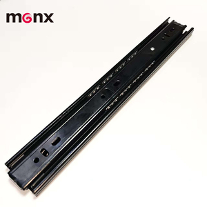 Cassettiera spessa nera con tre binari scorrevoli completamente estrauti per armadi domestici, montati lateralmente con tre binari scorrevoli - Product Image 1