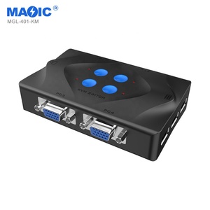 Novelty 1080P HD KVM <strong>VGA</strong> Switch 4 <strong>Input</strong> 1 <strong>Output</strong> USB2.0 Video Switcher Converter for Monitors Keyboard Mouse