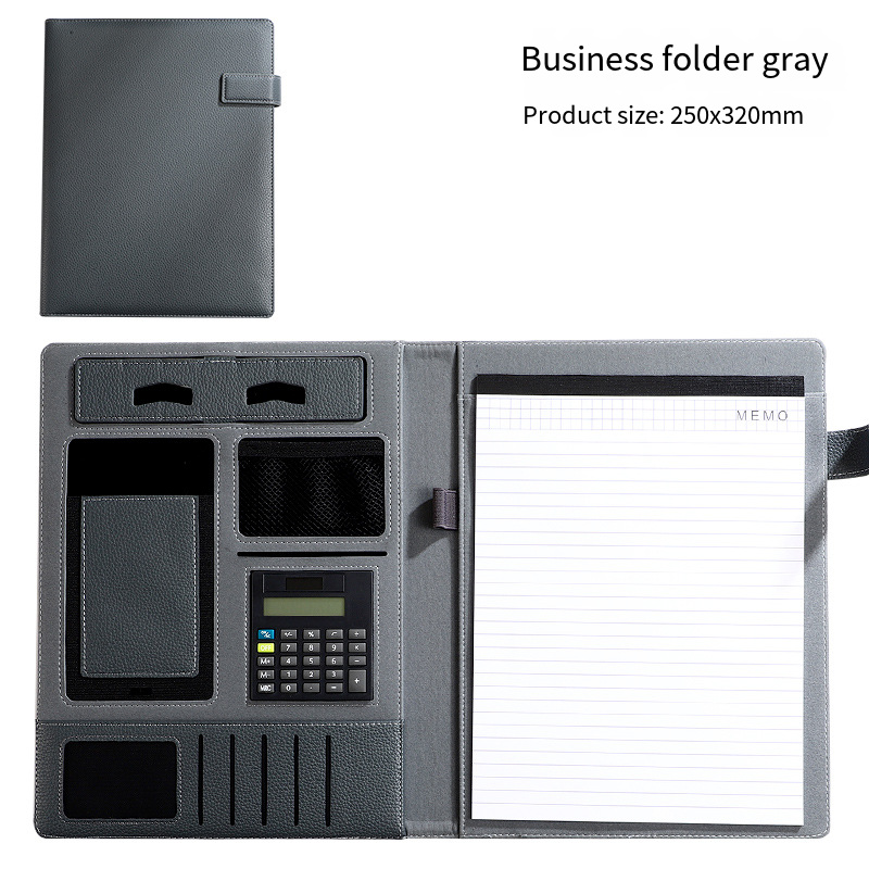 Gray-with memo calculator(Magnetic clasp)