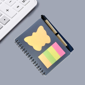 Cuaderno espiral promocional con logotipo personalizado 2024, cubierta de papel Kraft, Bloc de notas adhesivas con bolígrafo ecológico - Product Image 3