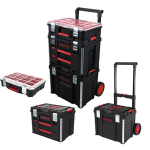 Vertak 3 in 1多機能ポータブルトロリーケース3層プラスチック製ツールボックス引き出し付き収納ボックス