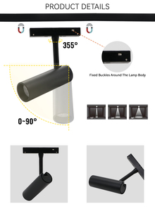 Trần ánh sáng tại chỗ có thể điều chỉnh LED 20 48V từ theo dõi ánh sáng LED với từ theo dõi đường sắt - Product Image 3