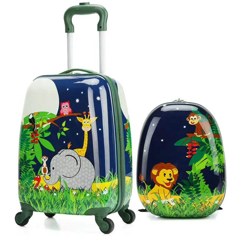 Twinkle-maleta de patinete pequeño para niños, bolso de carrito perezoso con ruedas de ABS + PC, equipaje escolar