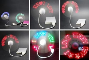 Nuevo producto Mini portátil programable Led mensaje personalizado ordenador USB mini ventilador